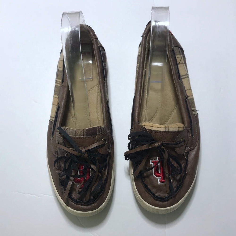 I.U. Indiana University Sz 8 Hoosiers Boat Shoes